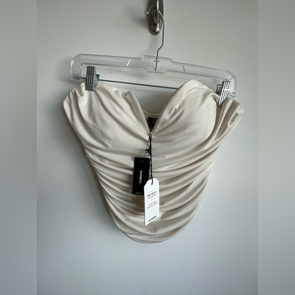 Express Tops - Express Body Contour Corset Top in Eggshell White/Cream - Size L NWT